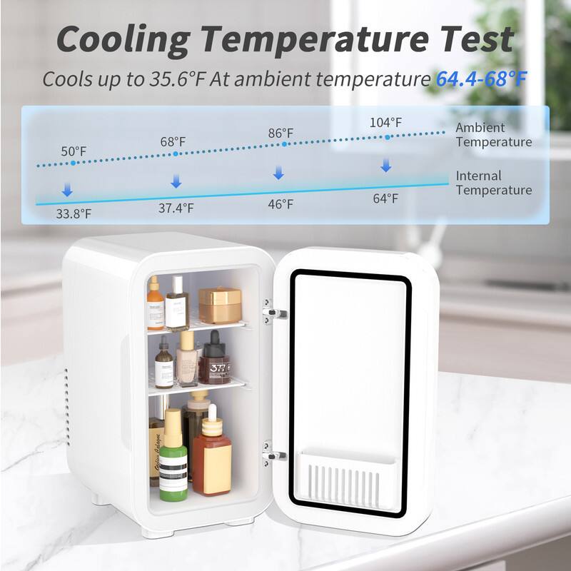 Cooling Temperature Test

Cools up to 35.6°F at ambient temperature 64.4-68°F

Ambient Temperature: 50°F, 68°F, 86°F, 104°F
Internal Temperature: 33.8°F, 37.4°F, 46°F, 64°F