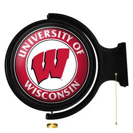 The Fan-Brand - Wisconsin Badgers Team 21'' x 23'' Rotating Lighted Wall Sign - Multicolor