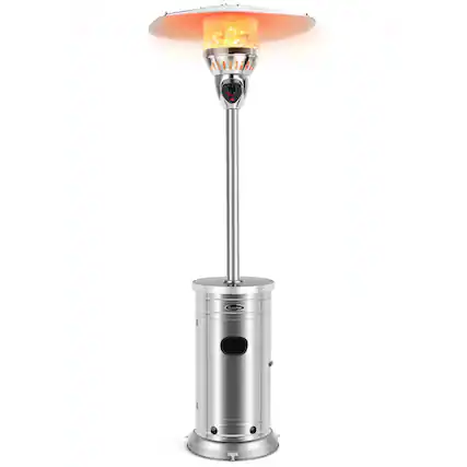 Front. Mondawe - 48000 BTU Patio Heater with Simple Ignition System - Silver.