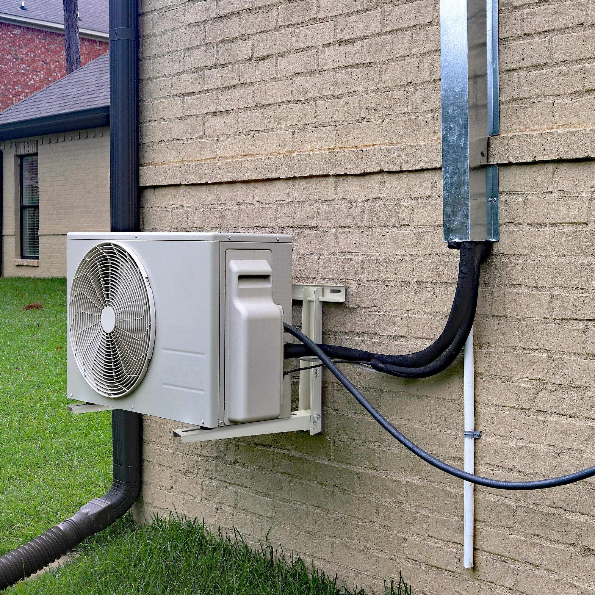 Alt View 4. Ivation - Outdoor Split Air Conditioner Bracket, Heavy-Duty Wall Mounting Universal AC Support Bracket - White.