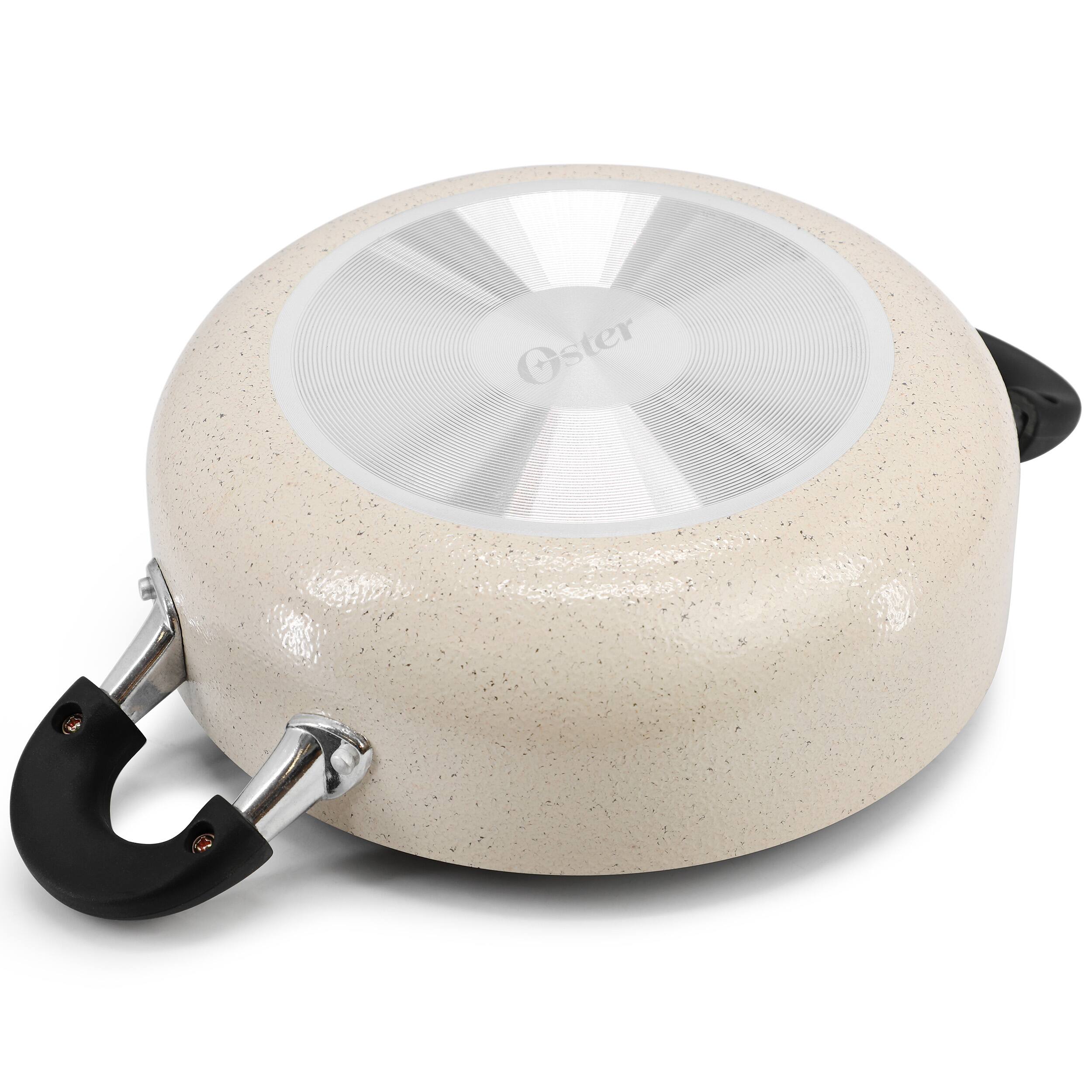 Alt View 2. Oster - Oster Clairborne 3.6 Quart Nonstick Aluminum Caldero with Lid in Linen - Linen.