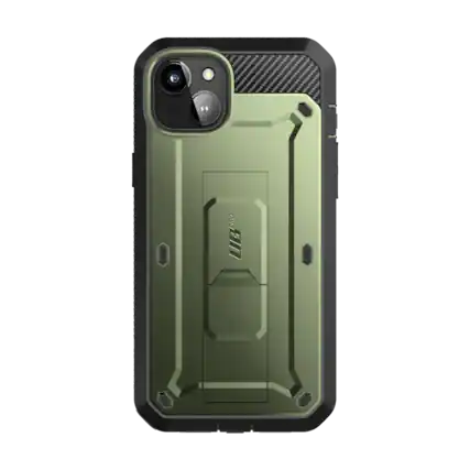 Front. SUPCASE - iPhone 15 6.1 inch Unicorn Beetle PRO Rugged Case - Green.