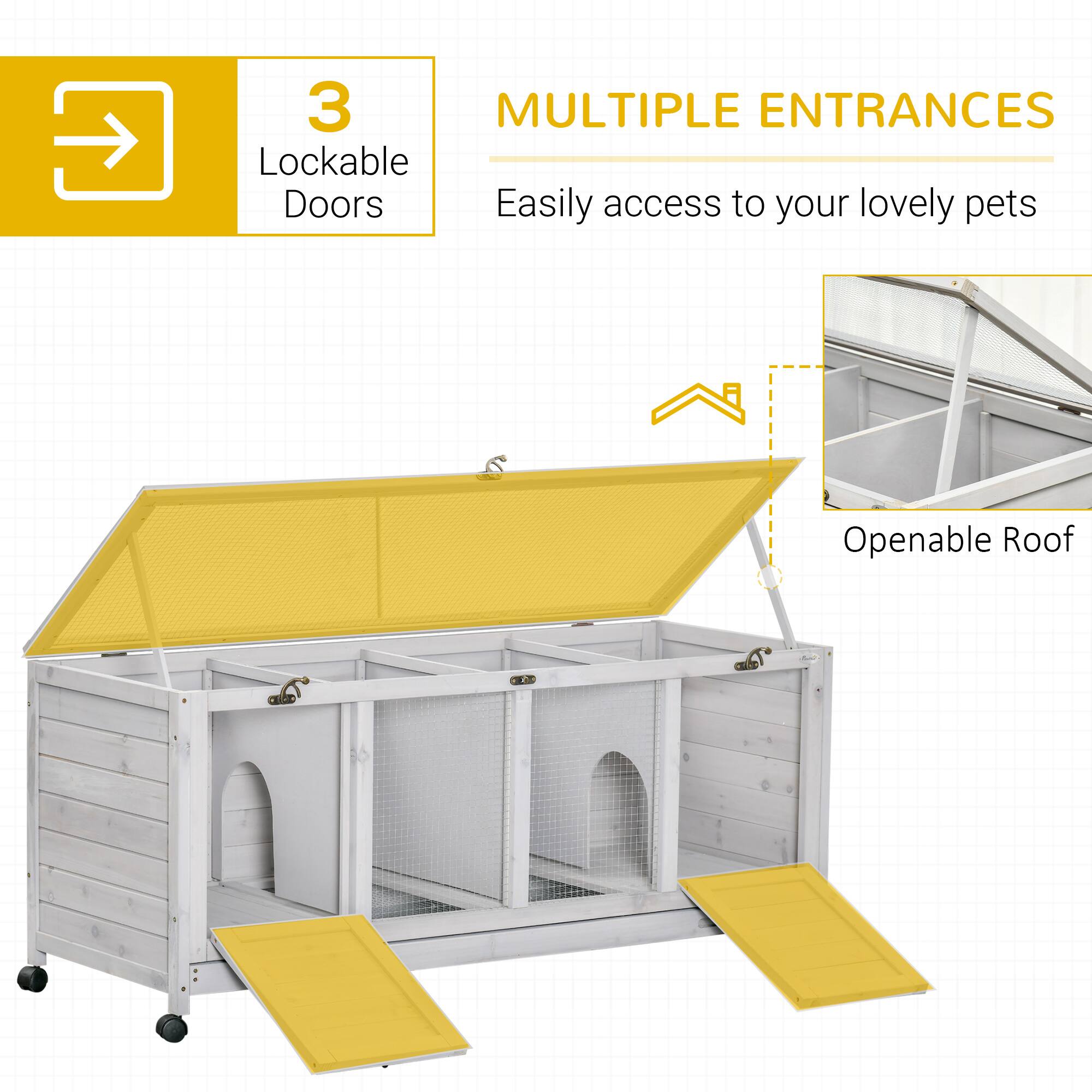 3 Lockable Doors

MULTIPLE ENTRANCES

Easily access to your lovely pets

Openable Roof