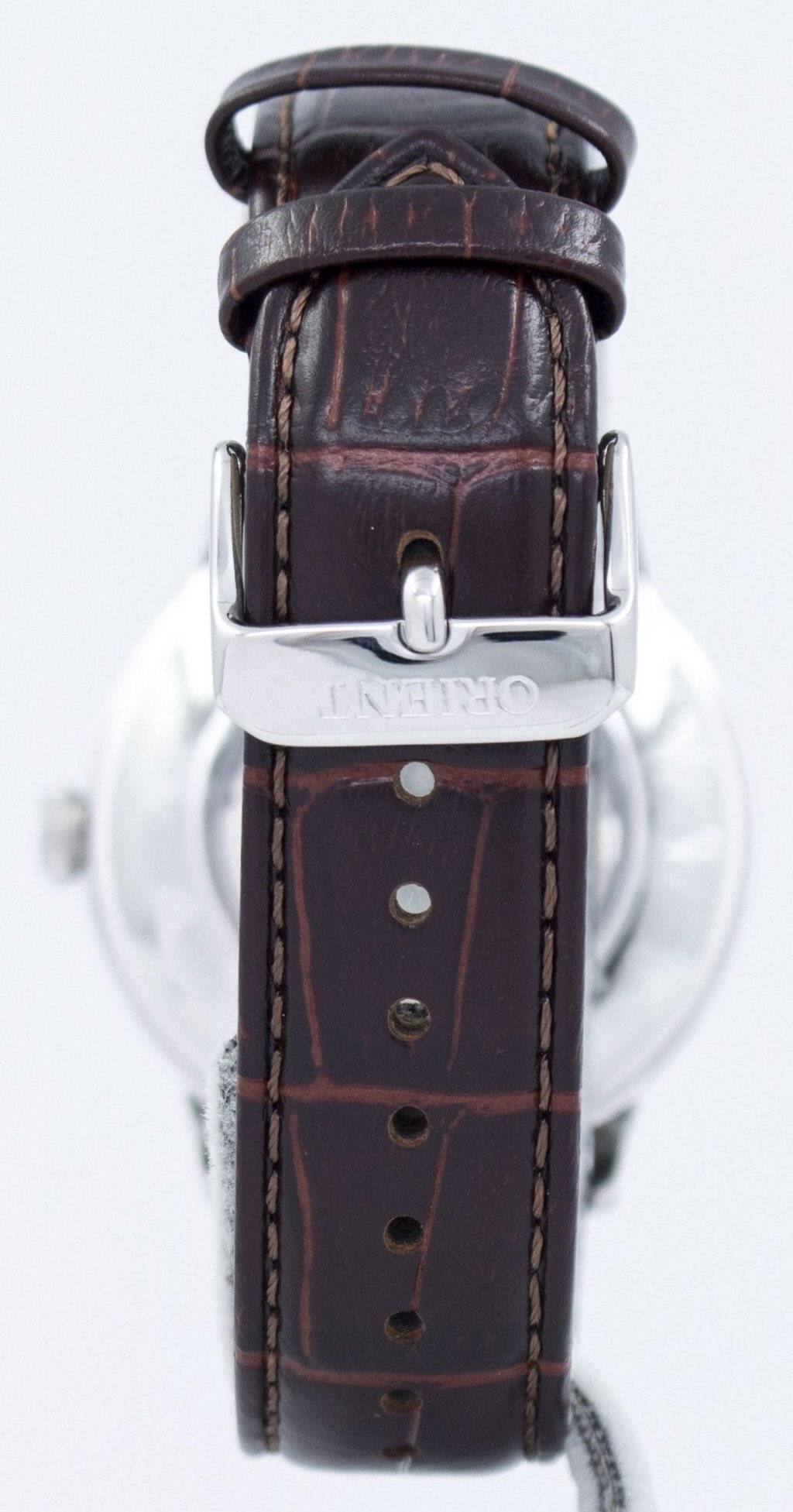 Left. Orient - Classic-Elegant Open Heart Automatic RA-AG0002S10B Men's Watch - Brown and Silver.