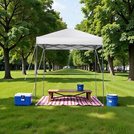 Hivvago - 6.6x6.6 Ft Quick Pop-Up Shade Canopy with UPF 50+ Sun Defense - White