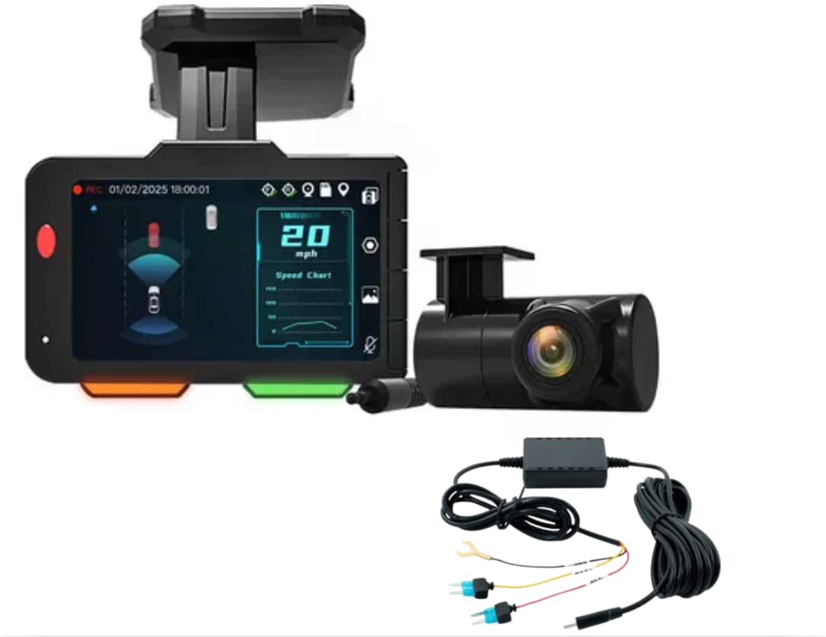 Voxx Electronics - Audiovox Voxx ACADC5 AI Dash Camera Kit with 4K HD Front Camera and Hardware Kit for Parking Mode - Black