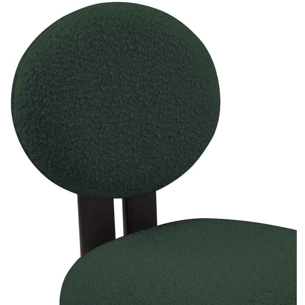 Alt View 4. Meridian Furniture - Napa Green Boucle Fabric Dining Chair, Set of 2 - Green.