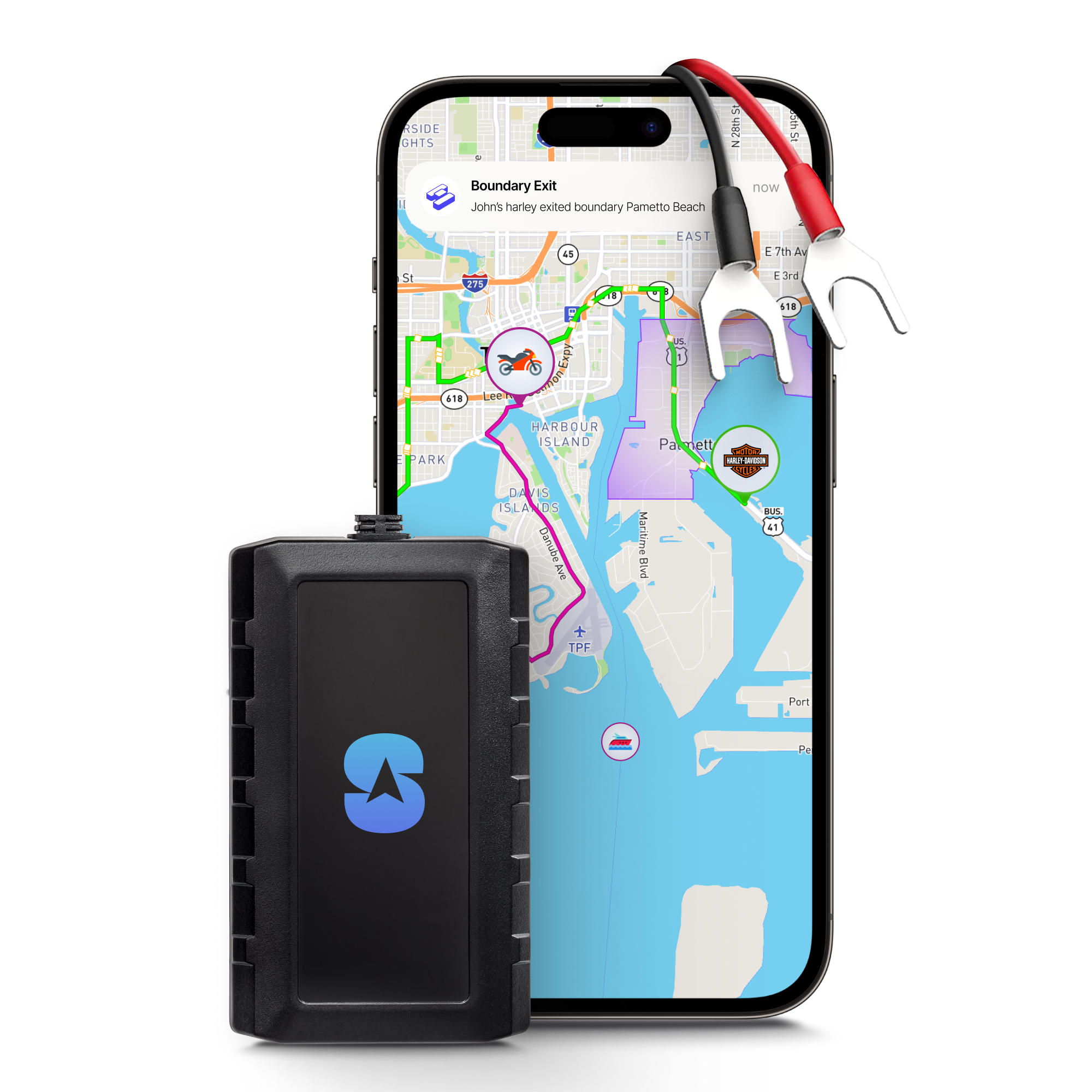 Spytec GPS - Moto GPS Tracker Real-Time Tracking for Motorcycles, Mopeds, Scooters, Boats ATVs - Anti Theft Movement Alert - Black