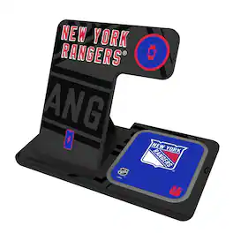Keyscaper - New York Rangers 3-In-1 Wireless Charger - Multicolor