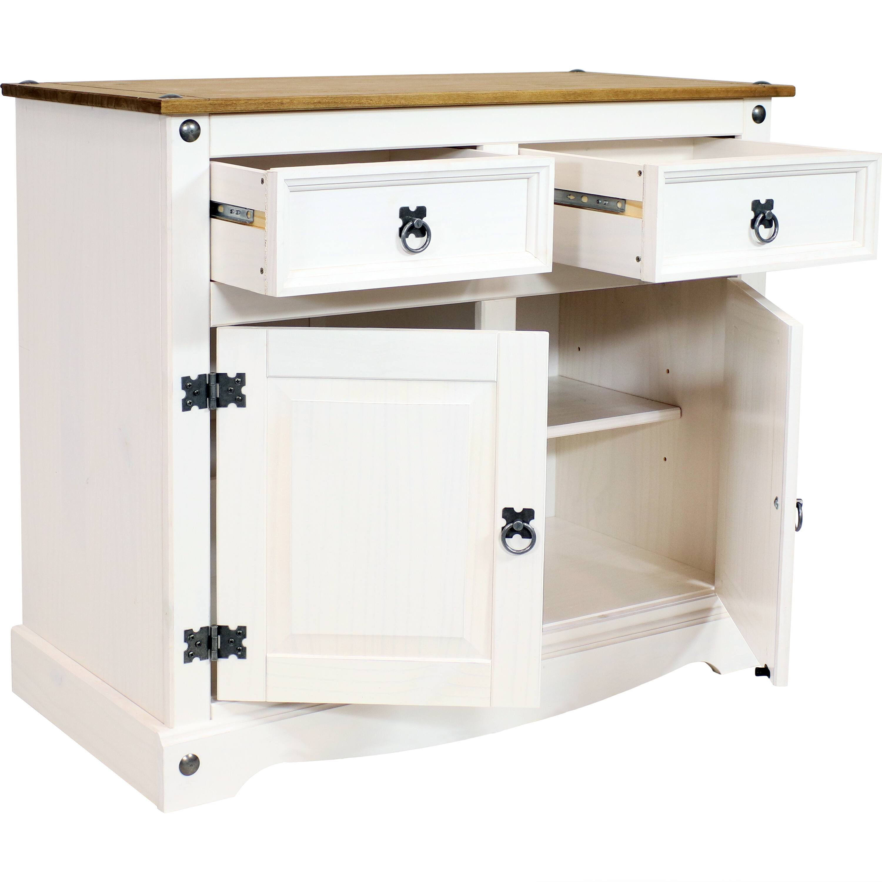 Alt View 9. Sunnydaze - Solid Pine Console Table with Drawer - 31.5 inches H - White.