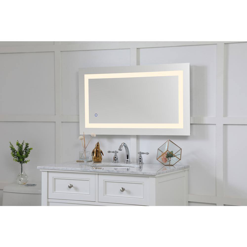 Alt View 6. Elegant Decor - Helios 20in x 36in Hardwired LED mirror - Silver.