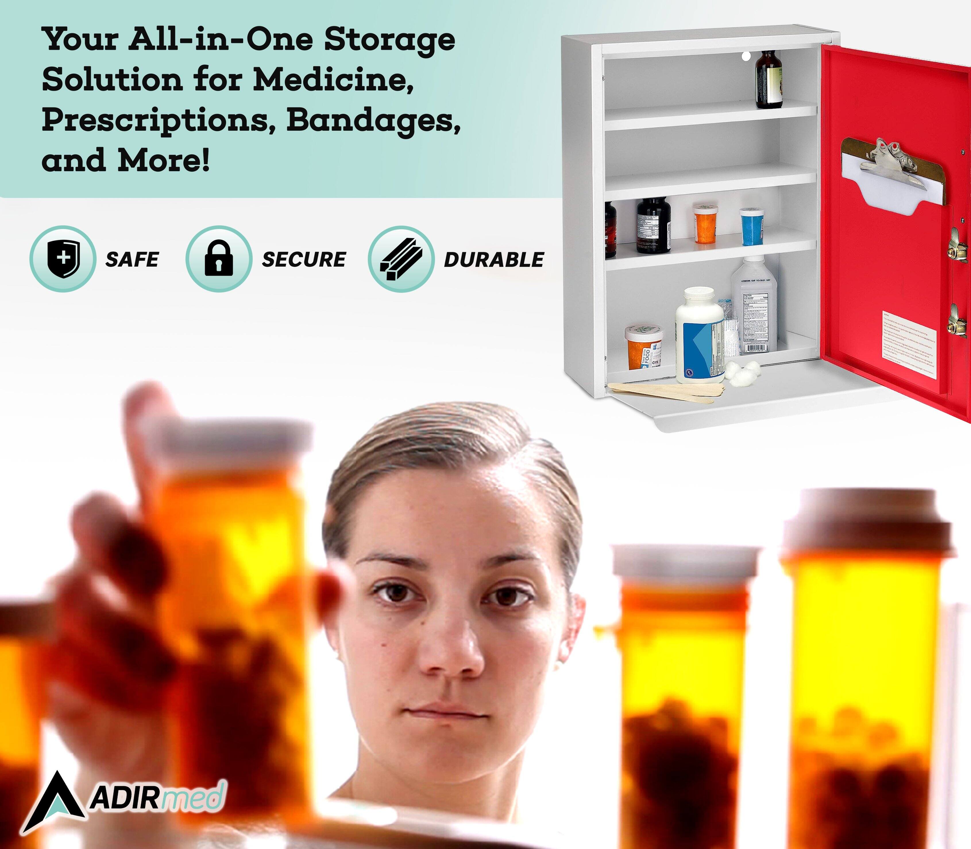 Your All-in-One Storage Solution for Medicine, Prescriptions, Bandages, and More! + SAFE SECURE DURABLE ADIRmed