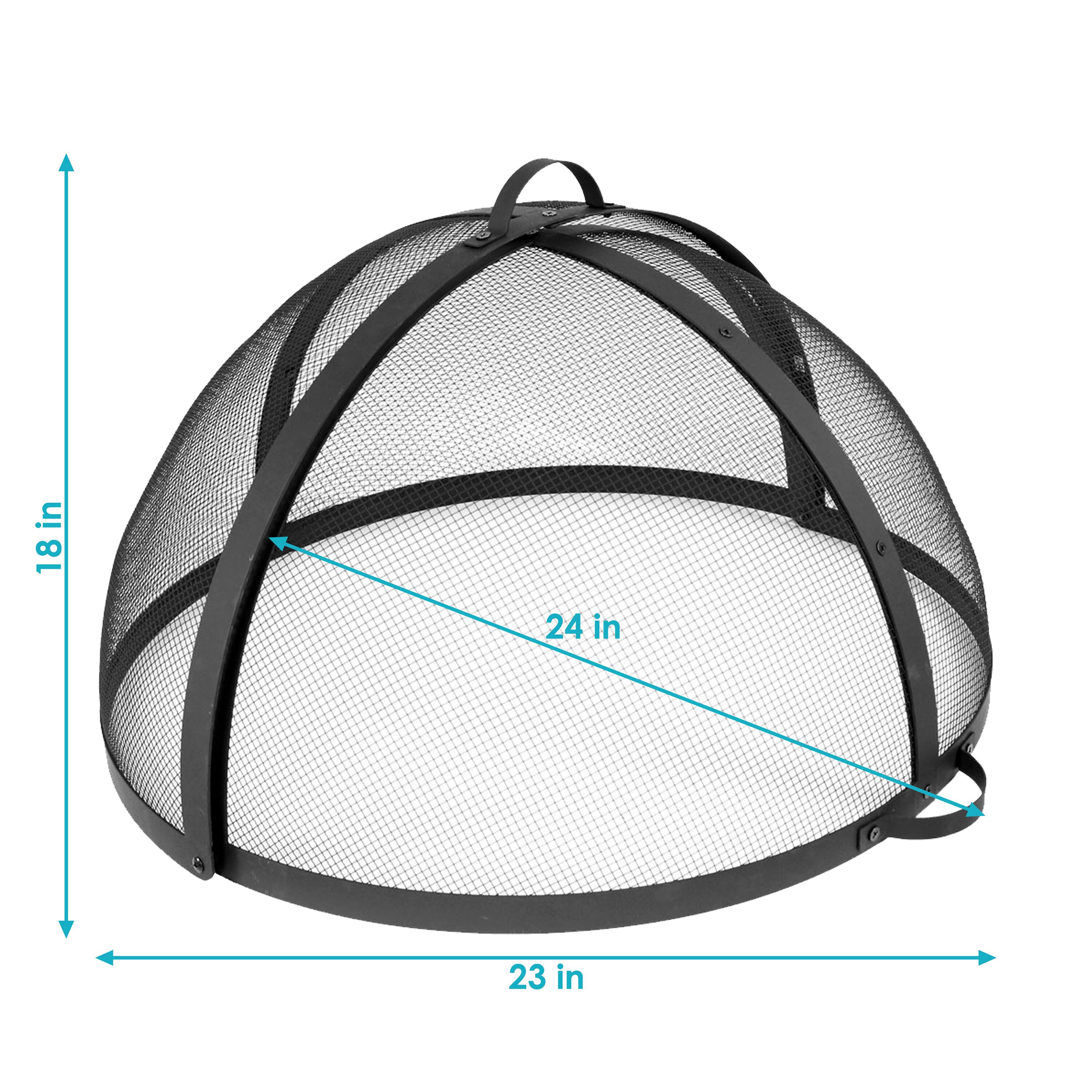 Alt View 2. Sunnydaze - 24 in Easy Access Steel Fire Pit Spark Screen - Black.