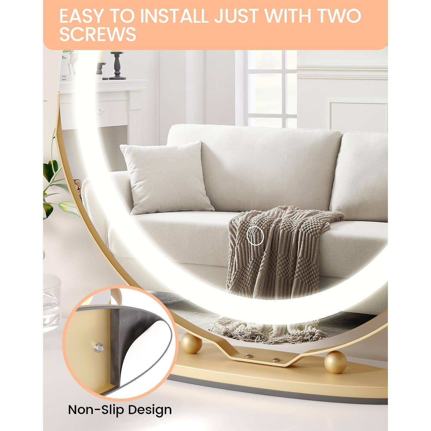 Alt View 5. Earthley Blooms - Mirror Color Touch High Quality Product with Modern Design for Daily Use Elegant Stylish Appearance - Gold.