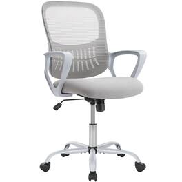 AOITUN - Ergonomic Office Chair, Mesh Desk Chair with Fixed Armrests for Home Office Standing Desk, Grey - Gray