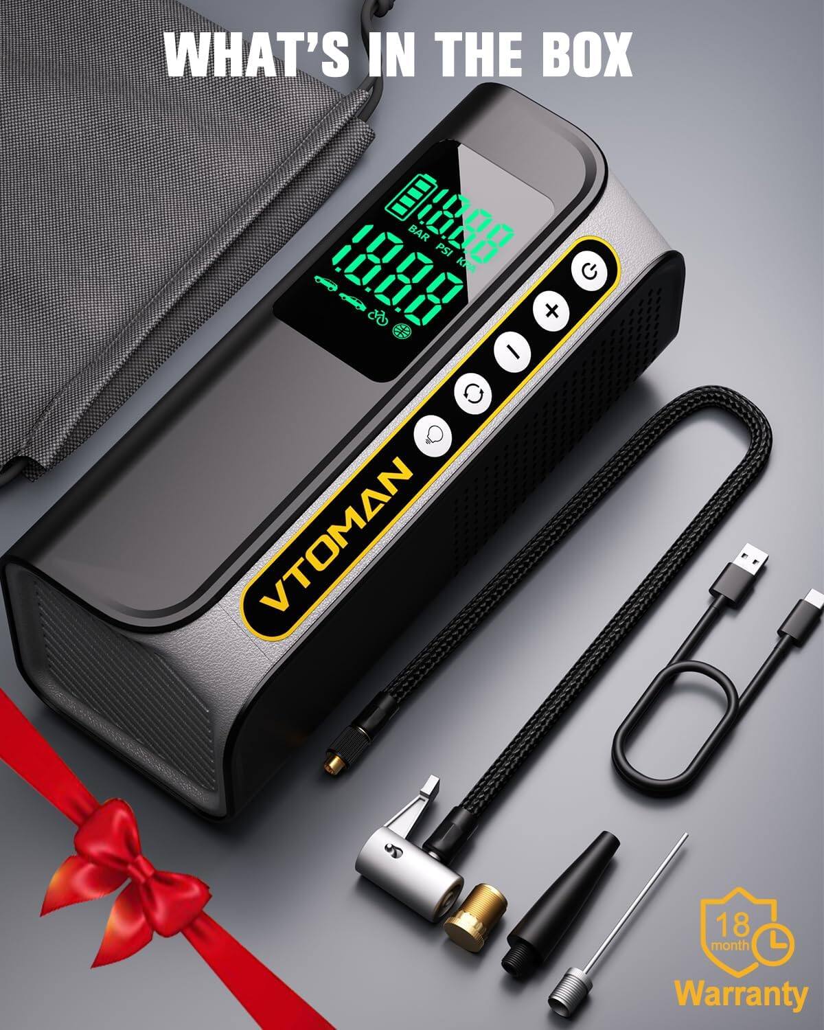 WHAT'S IN THE BOX

VTOMAN

18 month Warranty