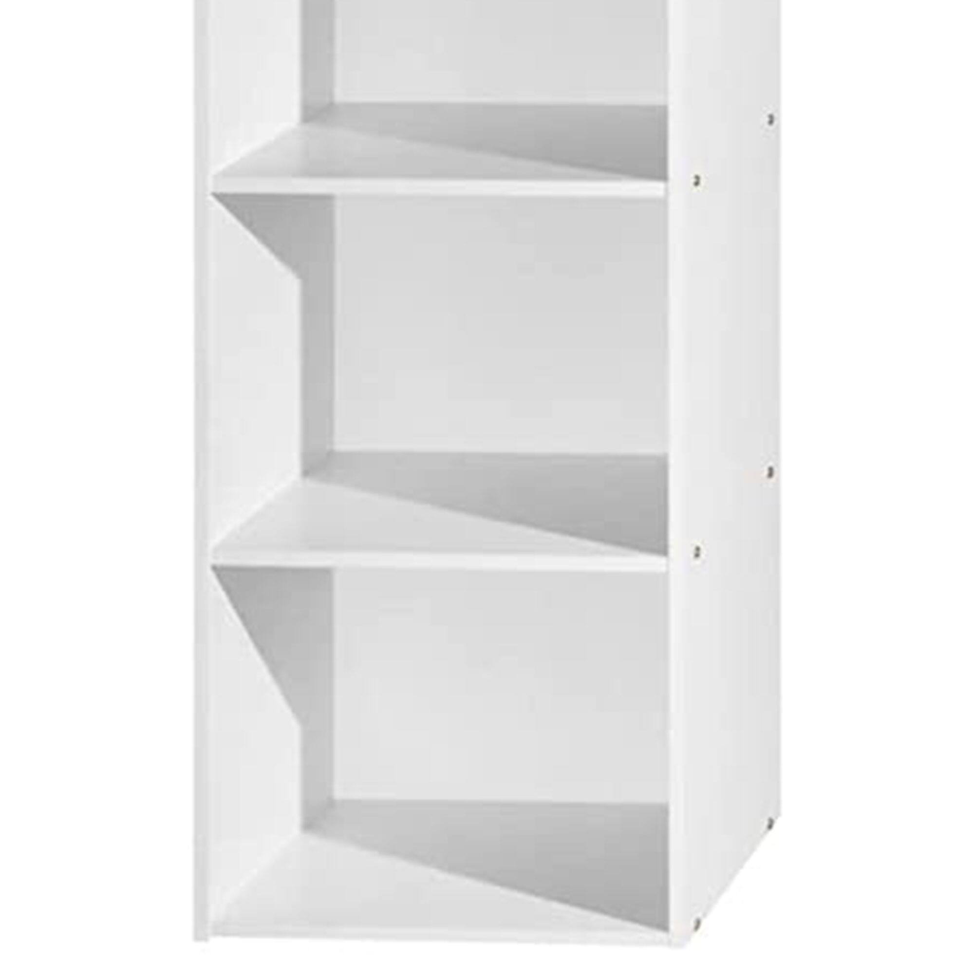 Alt View 1. Hodedah - Hodedah 12 x 16 x 60 Inch 5 Shelf Bookcase and Office Organizer, White Finish - White.