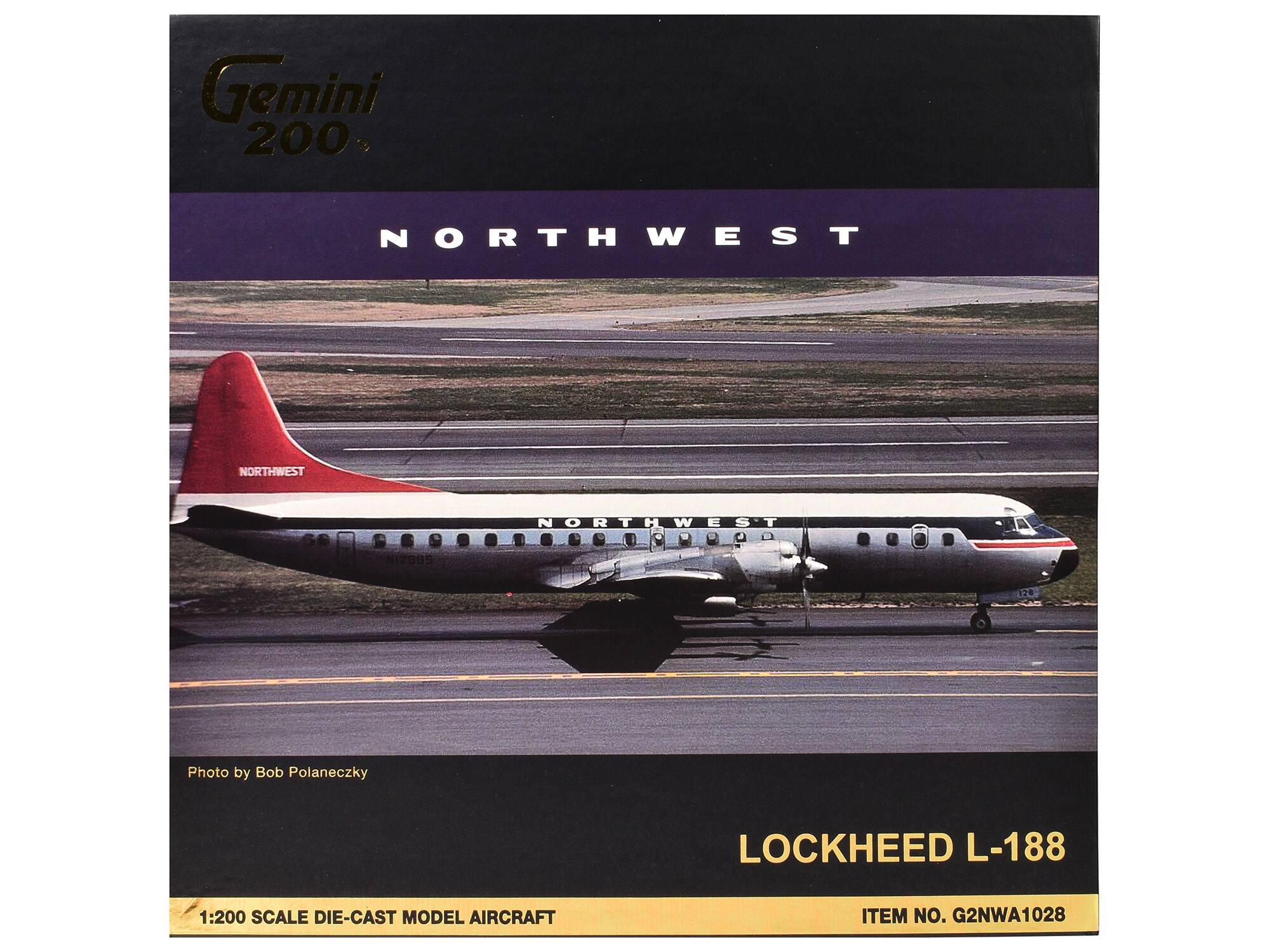 Gemini 200  
NORTHWEST  
NORTHWEST  
NORTHWEST  
mop.po  
Photo by Bob Polaneczyk  
LOCKHEED L-188  
1:200 SCALE DIE-CAST MODEL AIRCRAFT  
ITEM NO. G2NWA1028