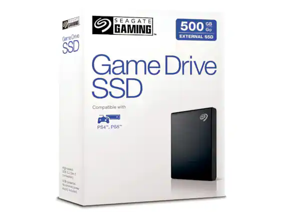 Seagate Gaming
Game Drive SSD
500 GB External SSD
Compatible with PS4, PS5
Ultimate Gaming