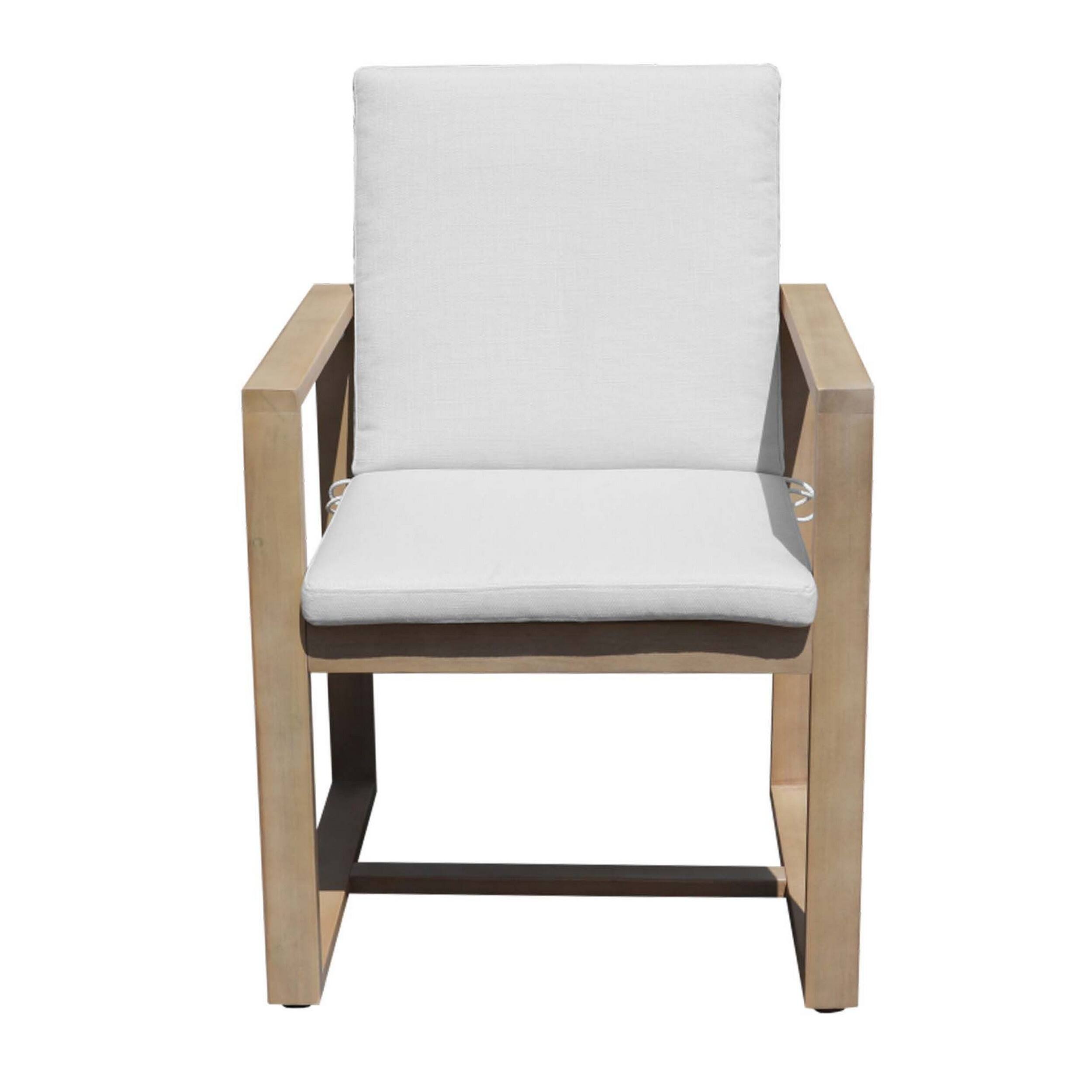 Angle. Manhattan Lane - Neji 24 Inch Dining Chair, Natural  Eucalyptus Wood, Thick Cushion - Brown.