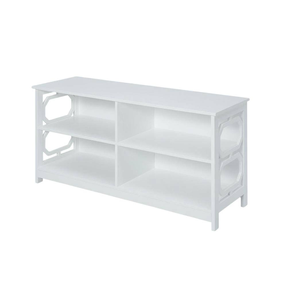 FurniFact - MDF TV Stand with Non-Lead Base Paint for TVs up to 50 inches - White