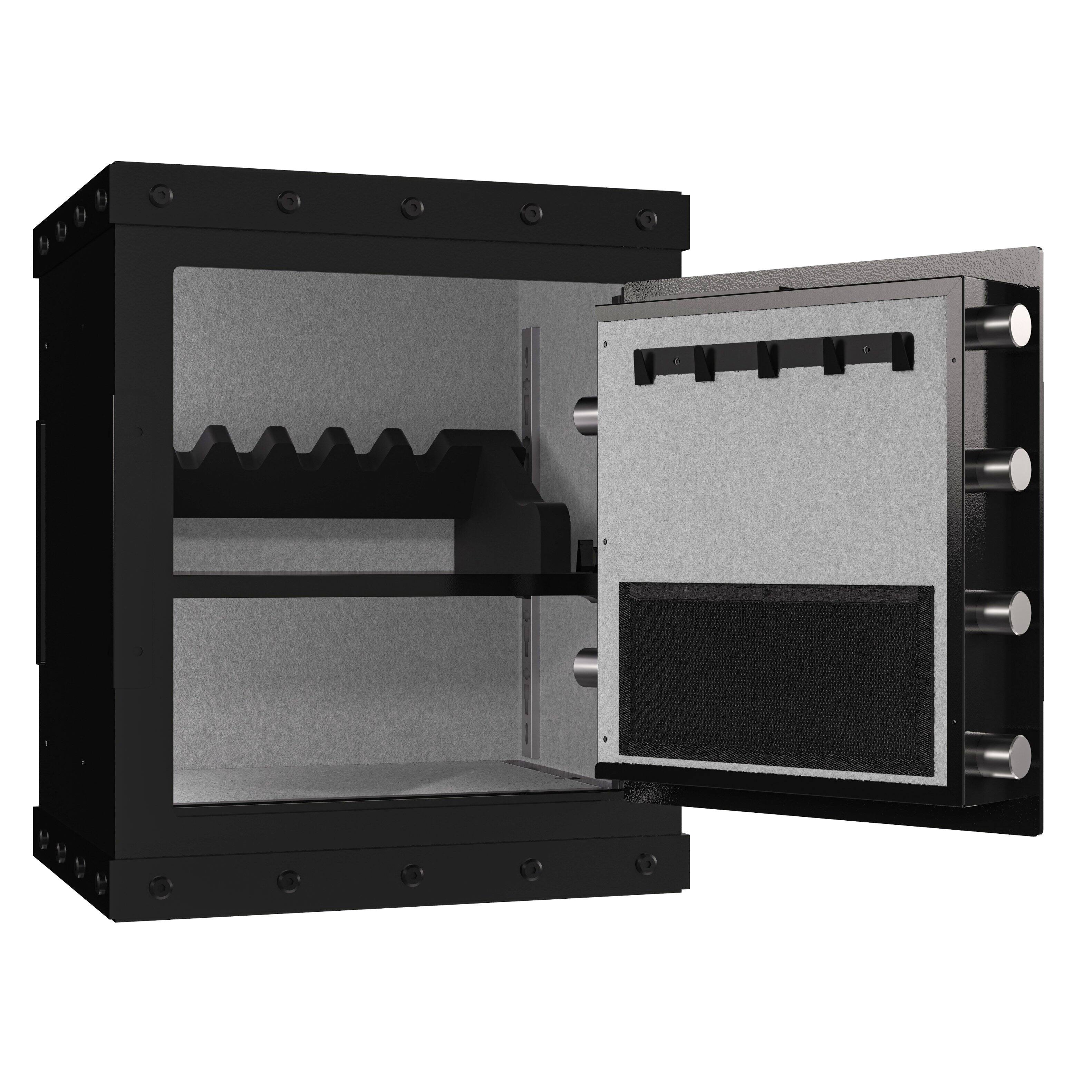 Back. GOODSILO - Large Digital Safe - Steel Security Box for Home & Office - Three-Lock System - Black.