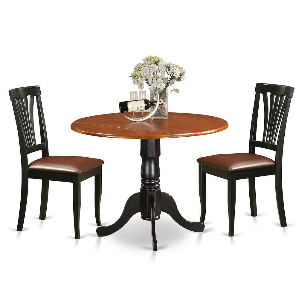 Left. East West Furniture - DLAV3-BCH-LC 3 PC Kitchen Table set-Dining Table and 2 Kitchen Chairs - Tan.