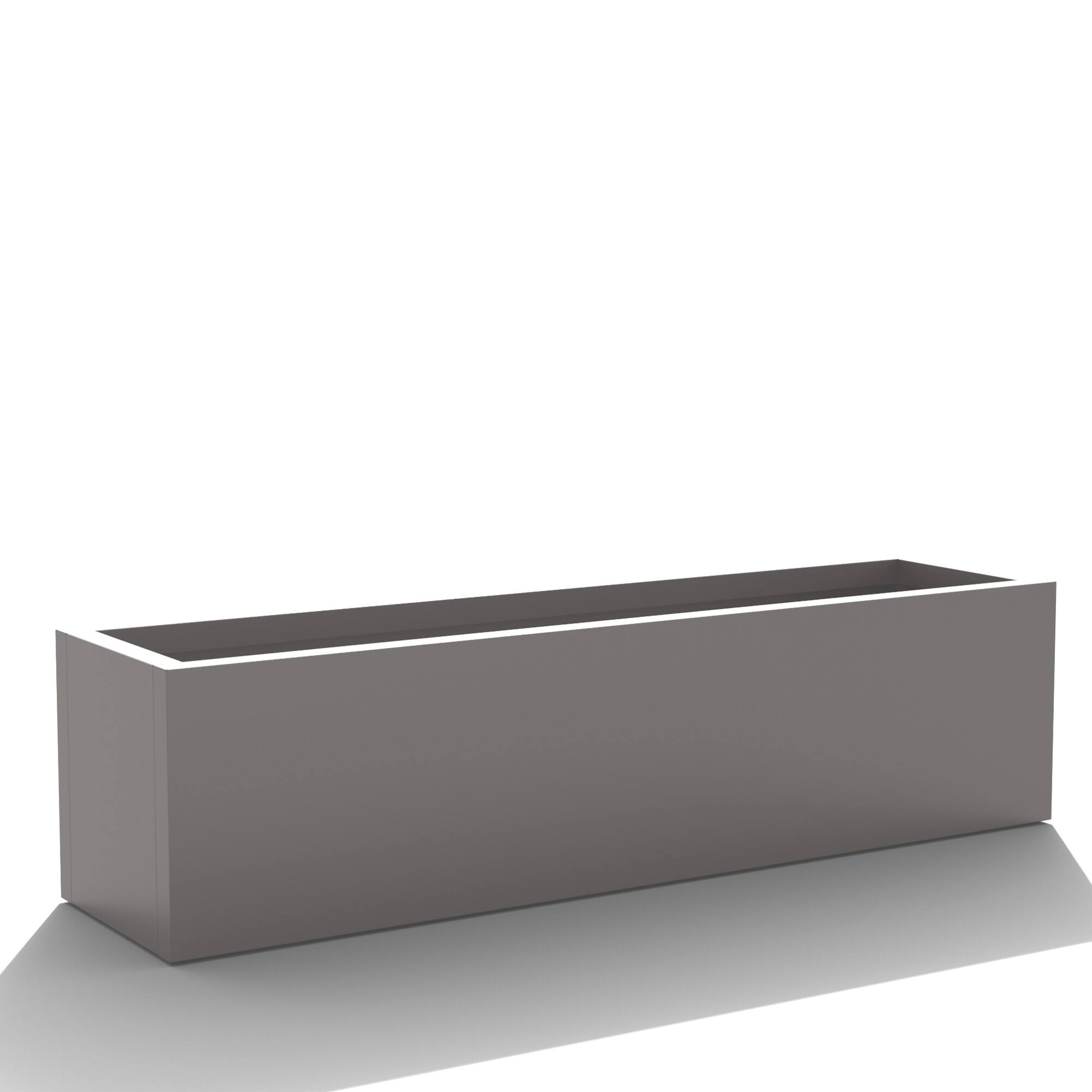 Angle. PexFix - 35.8 in. W Outdoor Metal Rectangular Planter Box with Drainage – Garden Raised Bed for Herbs, Vegetables, and Flowers - Gray.