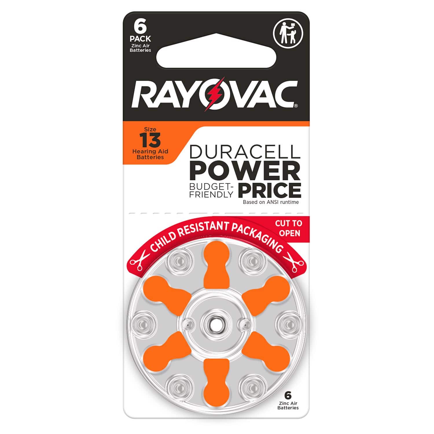 Rayovac - Zinc Air 13 1.45 V Hearing Aid Battery 6 pk