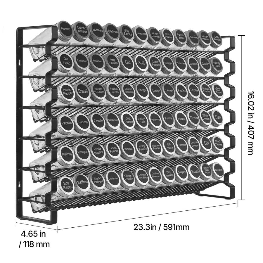 VEVOR Spice Rack Organizer for Cabinet, Spice Organizer with 72 Empty ...