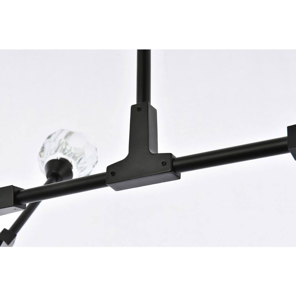 Alt View 1. Elegant Lighting - Zayne 8 Light Pendant in Black - Black And Clear.