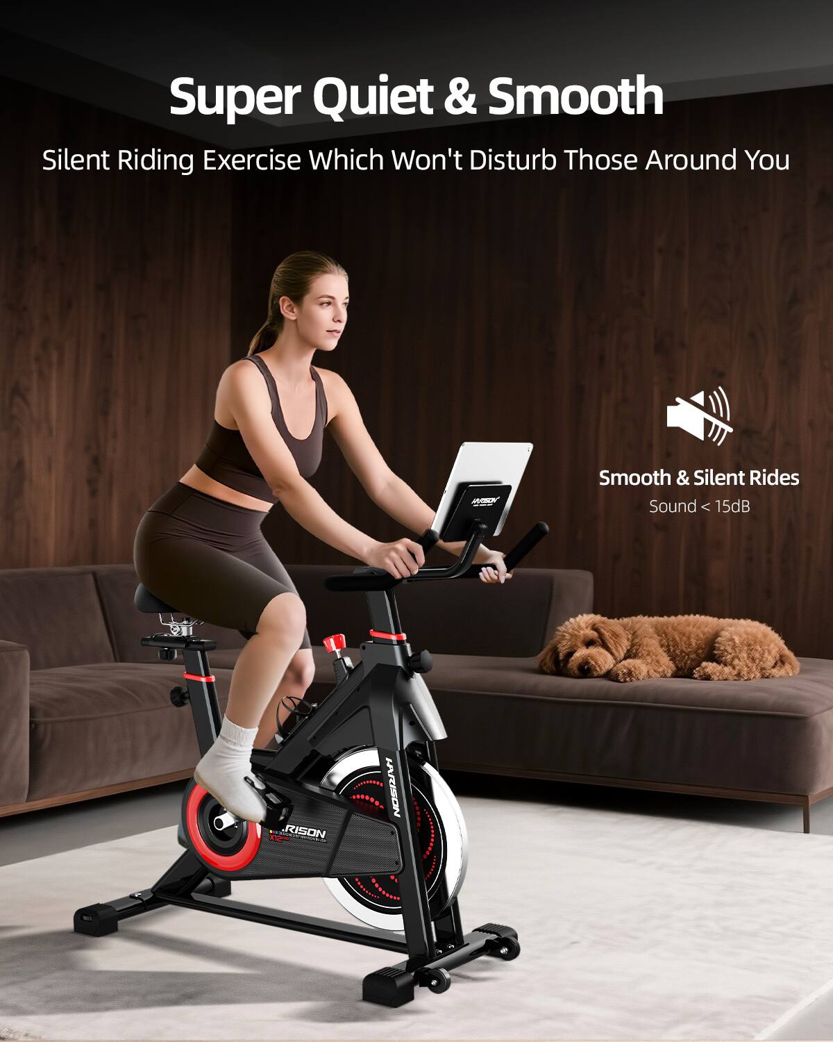 Super Quiet & Smooth  
Silent Riding Exercise Which Won't Disturb Those Around You  
ELN Smooth & Silent Rides  
Sound < 15dB  
I RISON  
NOSPAVA