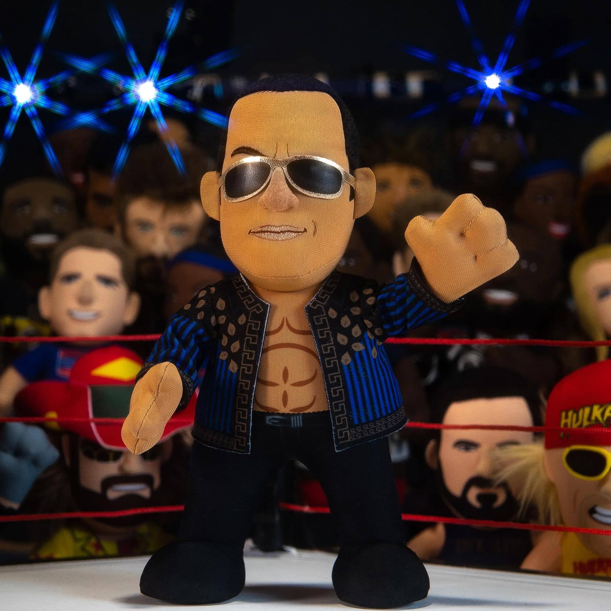 Alt View 3. Uncanny Brands - WWE The Rock Retro 10 Inch Collector Plush - Multi-Colored.