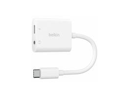 Belkin - RockStar 3.5mm Audio + USB-C Charge Adapter - Mini-phone/USB-C Audio/Data Cable for Smartphones, Tablets, Laptops