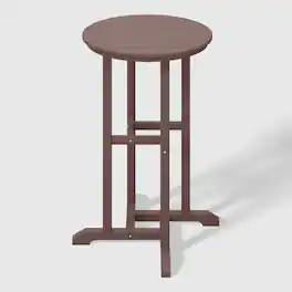 WestinTrends - Malibu 37" Counter Height Round Outdoor Patio Bistro Bar Table - Dark Brown
