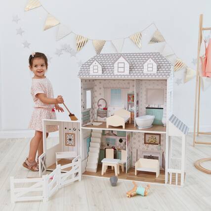 Front. Teamson Kids - Olivia's Little World Dreamland 2-Story Farmhouse Dollhouse for 12" Dolls.