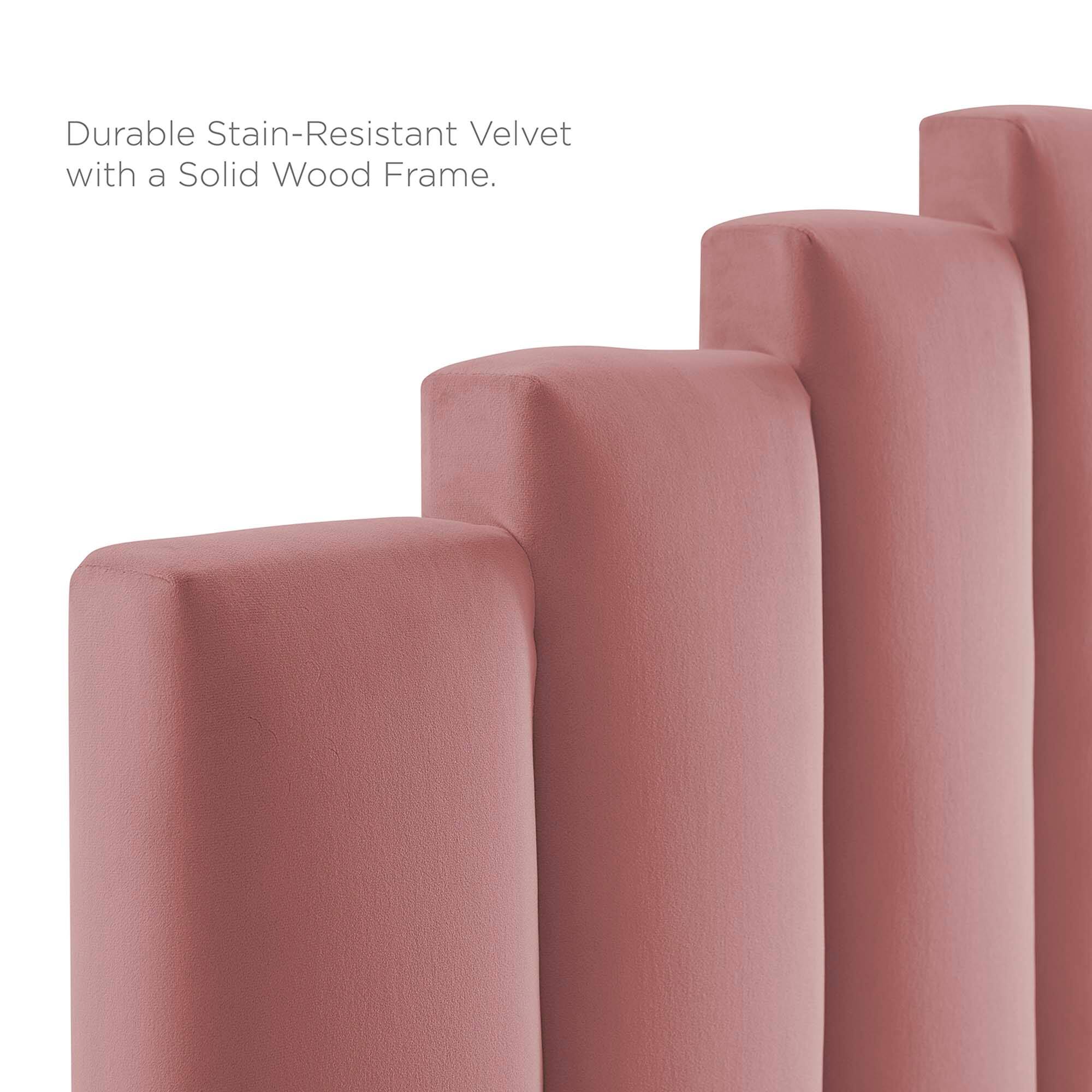 Durable Stain-Resistant Velvet with a Solid Wood Frame.