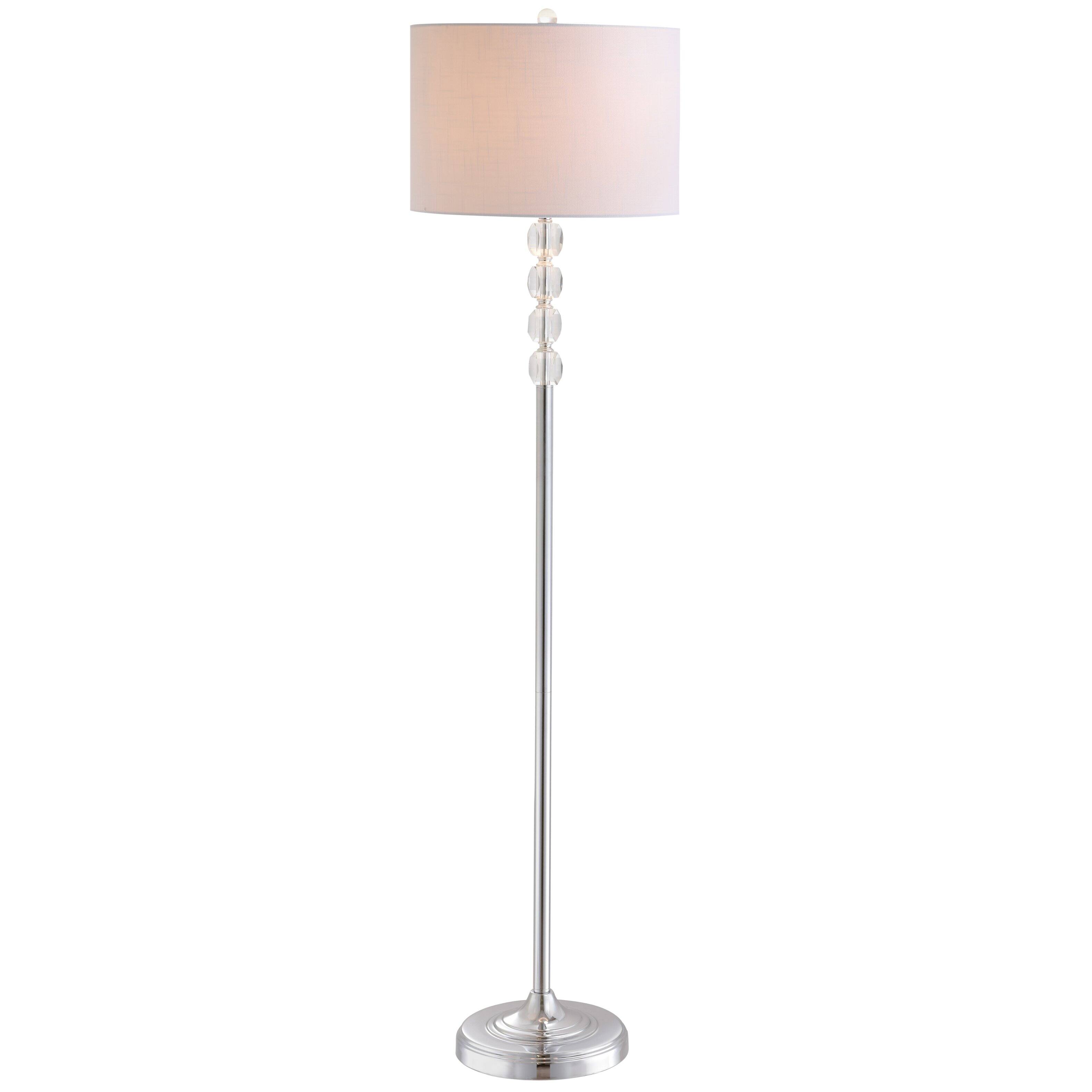 Front. Jonathan Y - Aubrey 59.5" Crystal / Metal LED Floor Lamp, Clear/Chrome - Clear/Chrome.