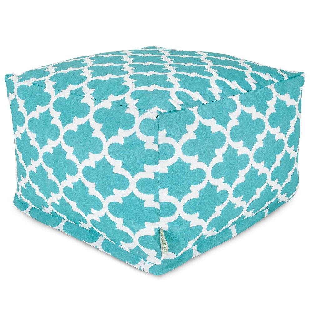 Majestic Home - Ottoman Pouf Trellis Teal - Blue