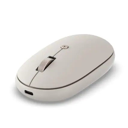 Front. Satechi - Satechi OntheGo Bluetooth Mouse, USB-C Rechargeable, Silent Clicks, Multi-Device Connect 3 Devices - Sand - Sand.