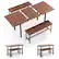 Alt View 17. Costway - 3 Piece Dining Table Set for 4-6 63"Kitchen Table with 2 Benches Metal Frame Walnut - Walnut.