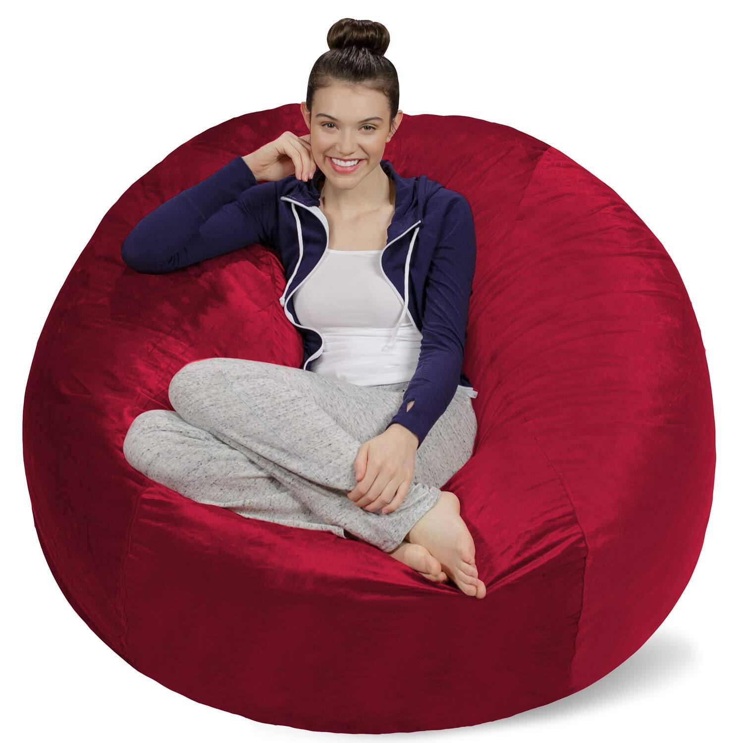 JETRANSPORT - Bean Bag Chair Cover 5-feet Chocolate Micro FiberMACHINE WASHABLE: Our super softfiber covers are - Cinnabar Cover Only 5 ft Sack