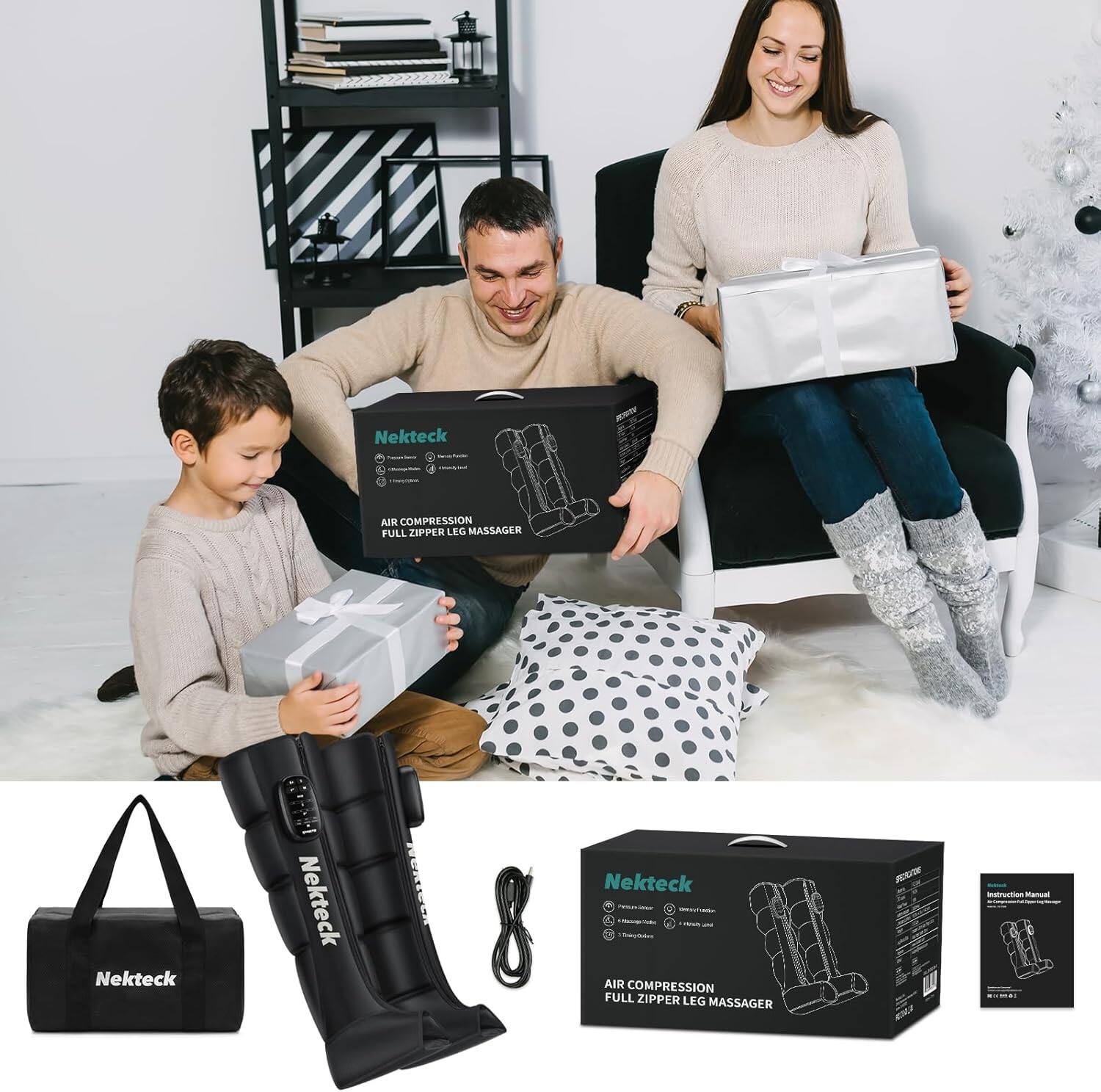 Nekteck AIR COMPRESSION FULL ZIPPER LEG MASSAGER