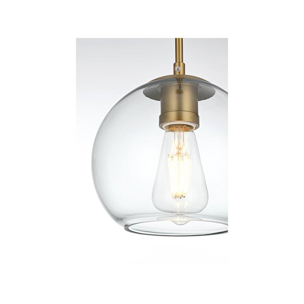Alt View 4. Living District - Baxter 8 Inch Pendant Clear Shade in Satin Gold - Satin Gold And Clear.