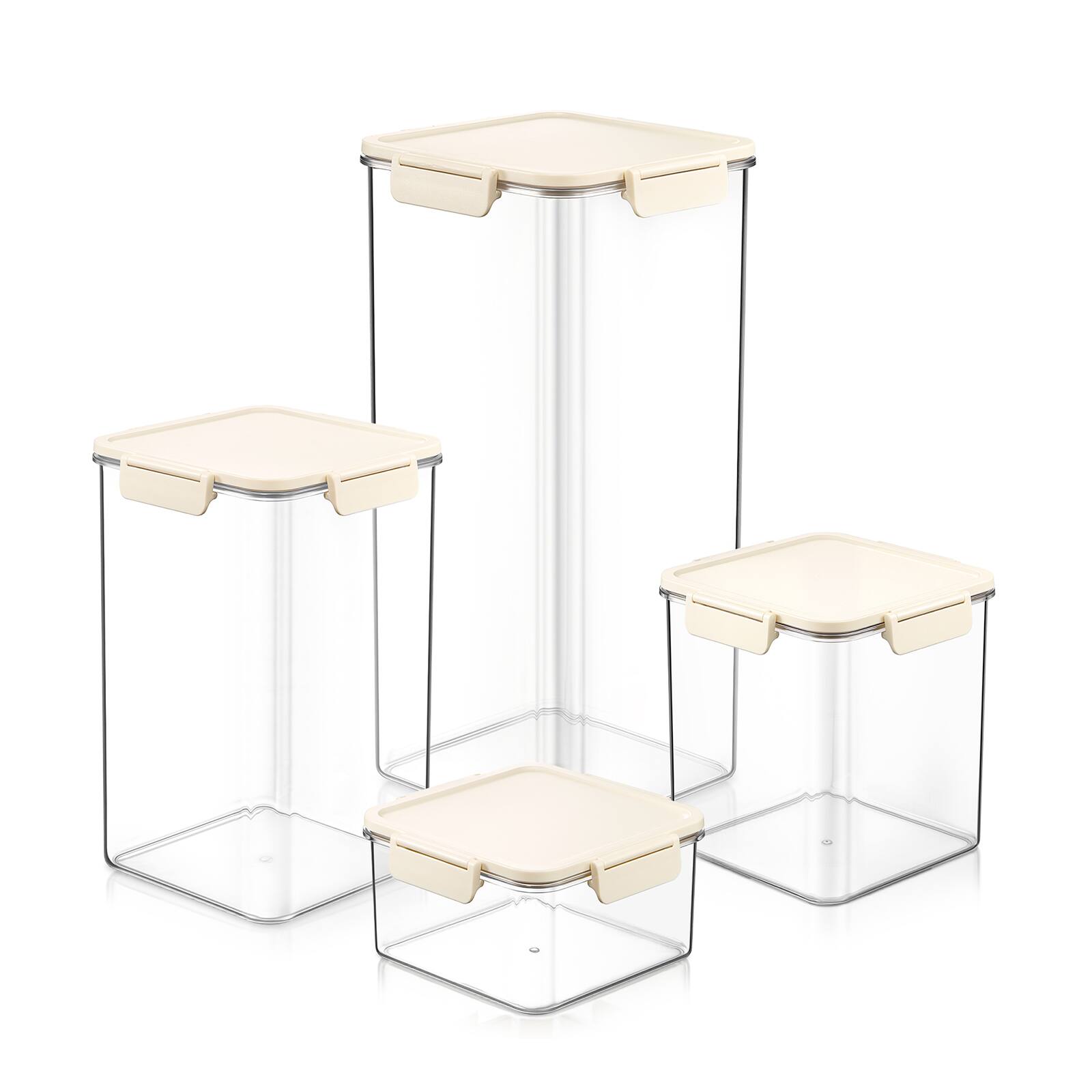 Angle. Sorbus - Sorbus 4-Pack Airtight Food Storage Container Set – Stackable Clear Pantry Canisters with Lids for Rice, Pasta, Snacks - Clear.