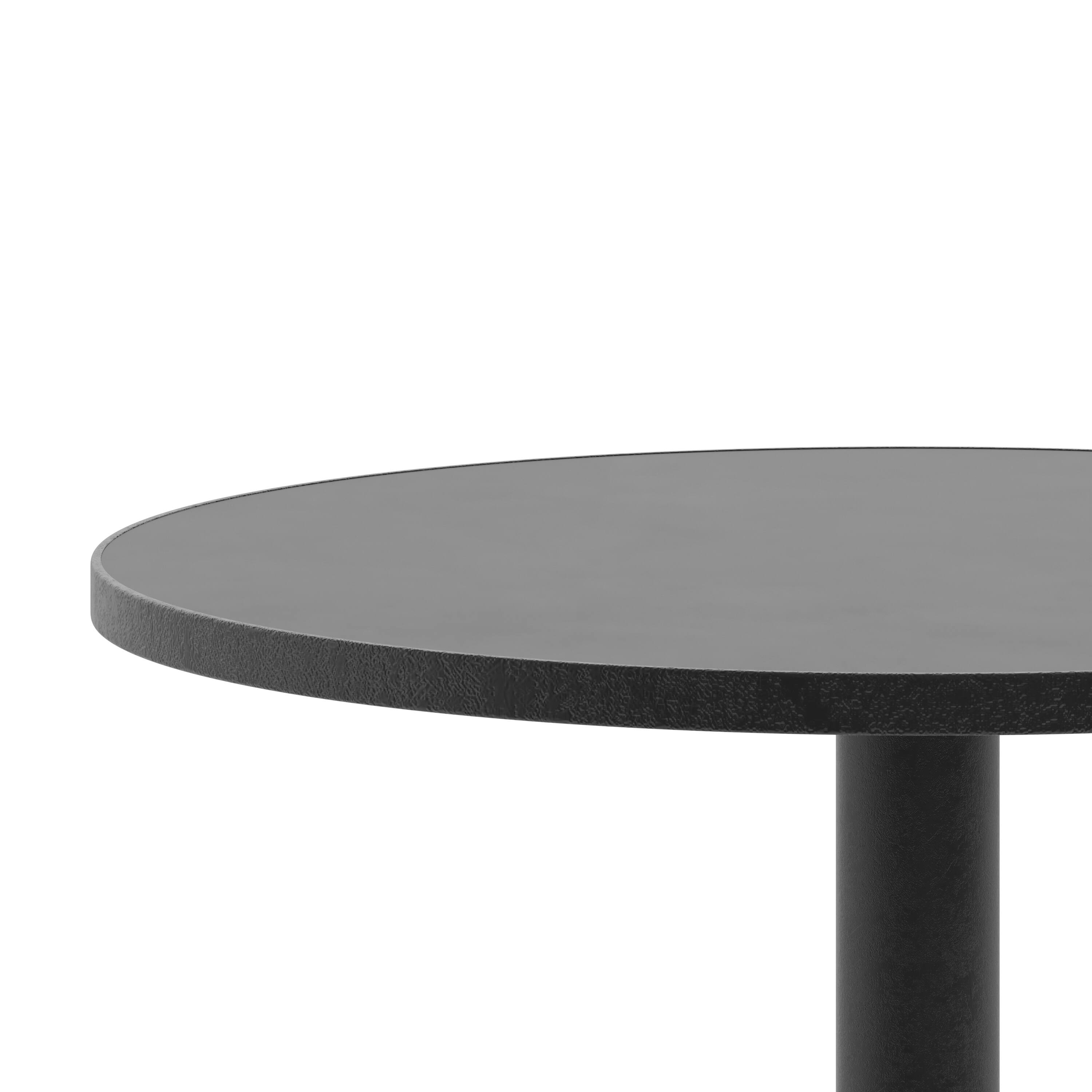 Alt View 10. Emma + Oliver - 23.5'' Round Aluminum Indoor-Outdoor Table with Base - Black.