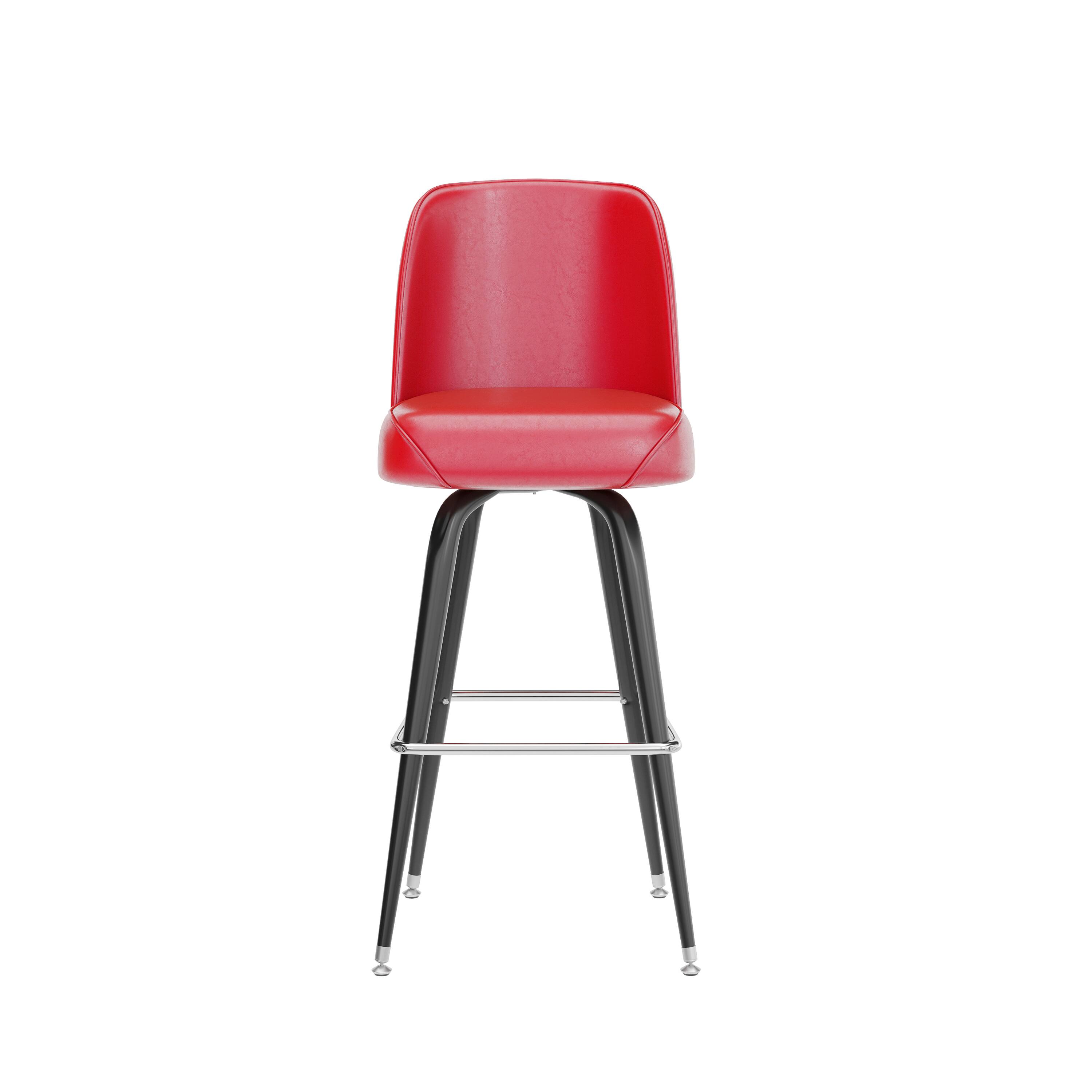 Alt View 8. Emma + Oliver - Metal Barstool with Swivel Bucket Seat - Red.
