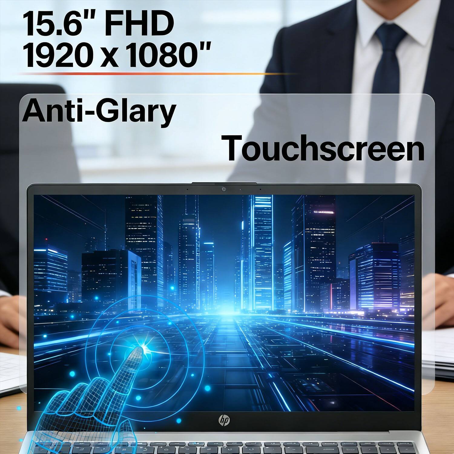 15.6" FHD 1920 x 1080" Anti-Glare Touchscreen hp