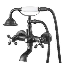 VEVOR - Clawfoot Tub Faucet, Wall Mount Bathtub Faucets, Vintage Clawfoot Tub Filler Faucet Shower Kit - Oil-Rubbed Bronze