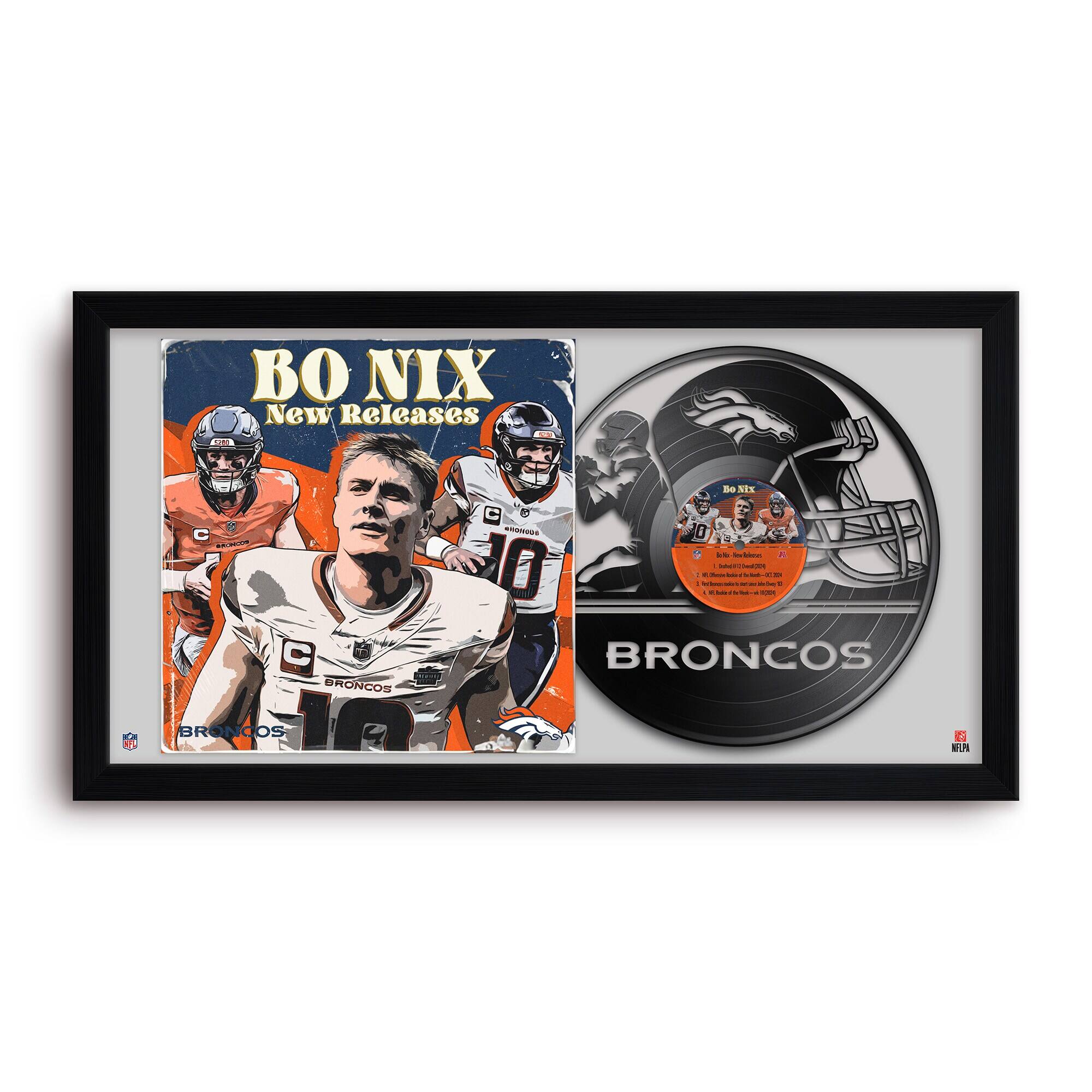 Bo Nix 14" x 26" Framed Art Vinyl Album Print